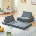 Spielsofa Norhulta 5-tlg. 120x66x46 cm Cord Grau [en.casa]