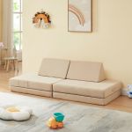 Spielsofa Norhulta 5-tlg. 150x66x46 cm Cord Beige [en.casa]