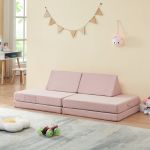Spielsofa Norhulta 5-tlg. 150x66x46 cm Cord Rosa [en.casa]