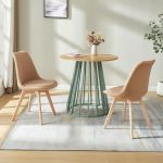 Esszimmerstuhl Fläten 2er Set Bouclé Taupe [en.casa]