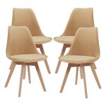 Esszimmerstuhl Fläten 4er Set Cord Senfgelb [en.casa]