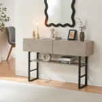 Consolă pentru hol Varberg 120 cm cu 2 sertare, beton deschis