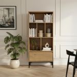 Bücherregal Kistiandi 137x60x35 cm Eicheoptik, dunkel [en.casa]