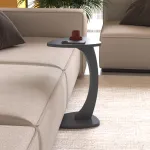 Masă laterală C Klinerg gri cu roți, 40x37x56 cm, [en.casa]