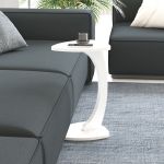 Măsuță laterală Klinerg albă 39,5x37x56 cm, design C, en.casa