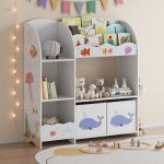 Bibliotecă pentru copii Lysekil 100x93x30 cm cu motiv Aqua Dream