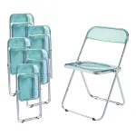 Set 6 scaune pliante transparente verzi Pornainen, mint