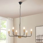 Kronleuchter Bishop Metall Schwarz/Messingfarben [lux.pro]