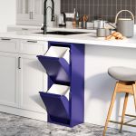 Mülltrennschrank Sollentuna Metall 2x14 L Nachtblau [en.casa]