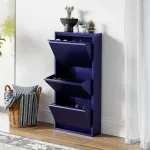 Pantofar metalic Sokndal cu 3 clapete, albastru închis, 104x50x15 cm