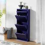 Pantofar metalic Sokndal cu 4 clapete, albastru nocturn, 118 x 50 x 15 cm