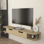 Comodă TV suspendată Karjali 150 cm, aspect stejar, [en.casa]