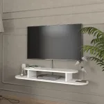 Comodă TV suspendată Targema 120x30x16 cm, albă, pentru perete
