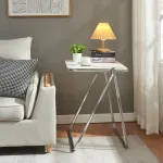 Masă laterală pliabilă Alerhavn, albă, 70x49x68 cm, [en.casa]