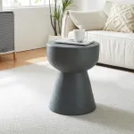 Masă laterală Oulvepijanse 51x40 cm gri închis, aspect modern