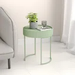 Masă laterală Rill 46x40 cm verde mentă, design modern [en.casa]