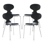 Esszimmerstuhl Kil 4er Set Schwarz/Chromfarben [en.casa]