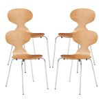 Esszimmerstuhl Kil 4er Set Walnussoptik/Chromfarben [en.casa]