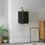 Dulap suspendat metalic negru Burlöv 50x33x35 cm [en.casa]