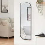 Oglindă de perete Tarvindak 120x40 cm, neagră, design modern