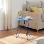 Beistelltisch Nopimi 45xØ43 cm Blau, matt [en.casa]