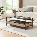 Couchtisch Belana 100x48x39 cm Schwarz/Eicheoptik [en.casa]