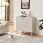 Sideboard Starvili mit 2 Türen 75x76x38 cm Beige [en.casa]