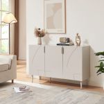 Sideboard Starvili mit 3 Türen 75x115x38 cm Beige [en.casa]