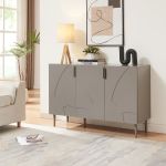 Sideboard Starvili mit 3 Türen 75x115x38 cm Grau [en.casa]