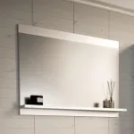 Oglindă de baie Krildihana 60x50 cm cu poliță integrată, albă