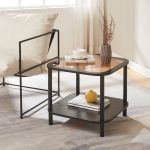 Beistelltisch Latama mit Glasplatte 51x51x45 cm Schwarz/Bronzeglas [en.casa]