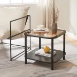 Măsuță laterală Latama cu blat din sticlă bronz 51x51x45 cm