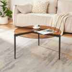 Couchtisch Ulökantaa Ø80x40 cm Rauchglas, braun [en.casa]