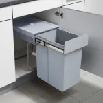 Coș de gunoi încorporabil Froland 20L gri, pentru dulap de bucătărie