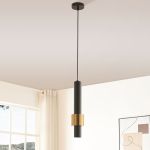 Hängeleuchte Lulled 200xØ10 cm Metall Schwarz/Gold [lux.pro]