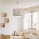 Kinder Hängeleuchte Rugby Weiß mit Bäume-Motiv [lux.pro]