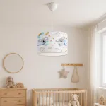 Lustră suspendată pentru copii albă cu model koala, reglabilă, lux.pro
