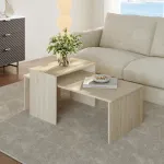 Set 2 măsuțe de cafea Sotapim, finisaj travertin, [en.casa]