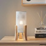 Lampă de masă Joelleldsvin 30x14x14 cm, albă, lemn și metal