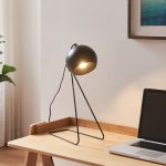 Lampă de masă Oldibro din metal, neagră, 45x28x15 cm, [lux.pro]