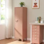 Dulap metalic vestiar Kurikka cu 1 ușă, 137x38x38 cm, maro deschis