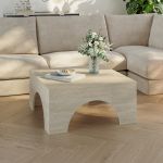 Masă de cafea Vivatka 80x80x37 cm, finisaj travertin, [en.casa]