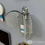 Aplica de perete Cristal Sapphire 2x E14, crom lucios, cu siraguri de cristale