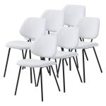Esszimmerstuhl Köma 6er Set Webstoff Hellgrau [en.casa]