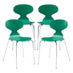 Esszimmerstuhl Kil 4er Set Grün/Chromfarben [en.casa]