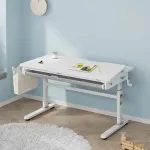 Birou reglabil pe inaltime pentru copii Kuosa 120x60 cm, gri/alb