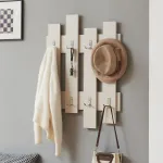 Cuier de perete Raseborg bej 80x60 cm cu 16 cârlige, [en.casa]