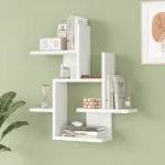 Raft de perete Reyna alb cu 7 polite, 66 x 62,5 x 14,5 cm