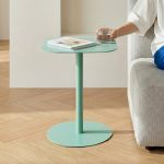 Masă laterală Nastätten 50x40x40 cm verde mentă din metal [en.casa]