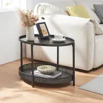 Măsuță de cafea Jäller din metal, neagră, 66x50,5x43,5 cm